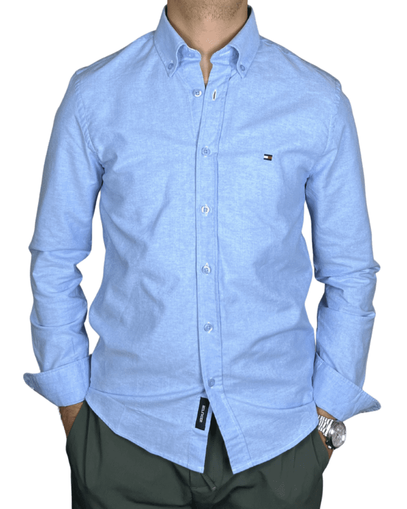 Chemise Popeline Slim Fit — Bleu Glacier