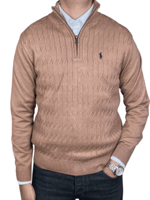 Pull Demi-zip Ralph Lauren - Beige Camel