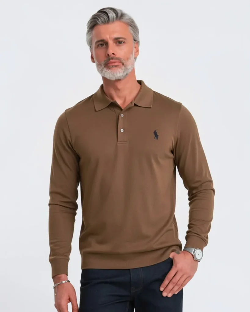Polo Manches RL Marron