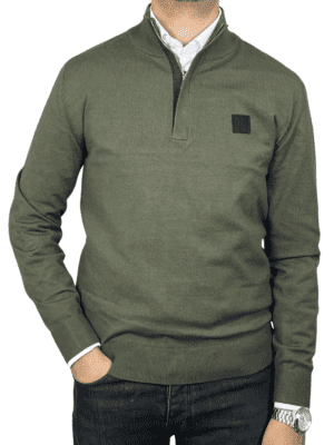 Pull BOSS Demi-Zip Kaki