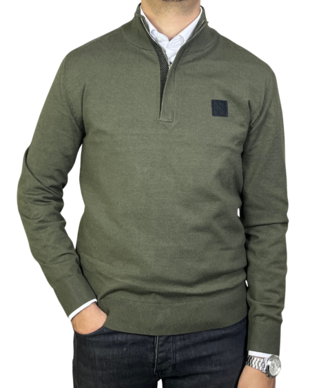 Pull BOSS Demi-Zip Kaki