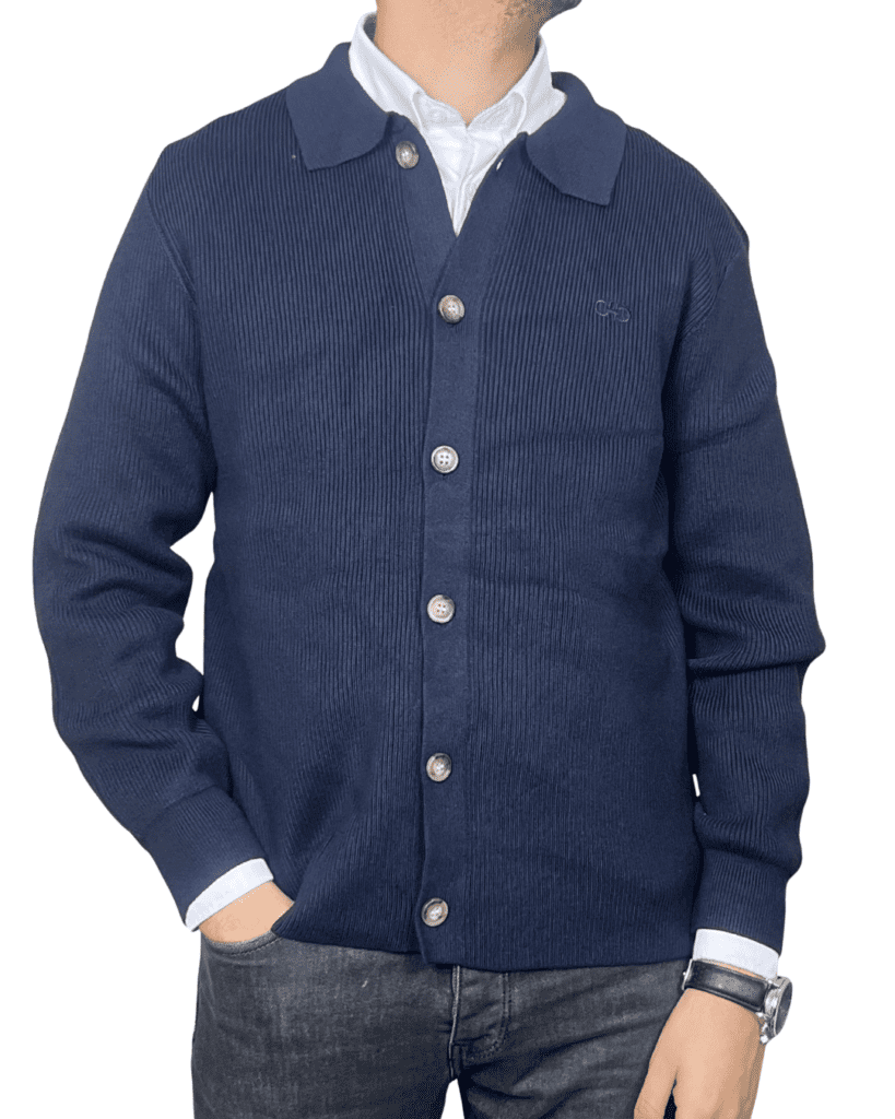 Cardigan Côtelé — Bleu Marine