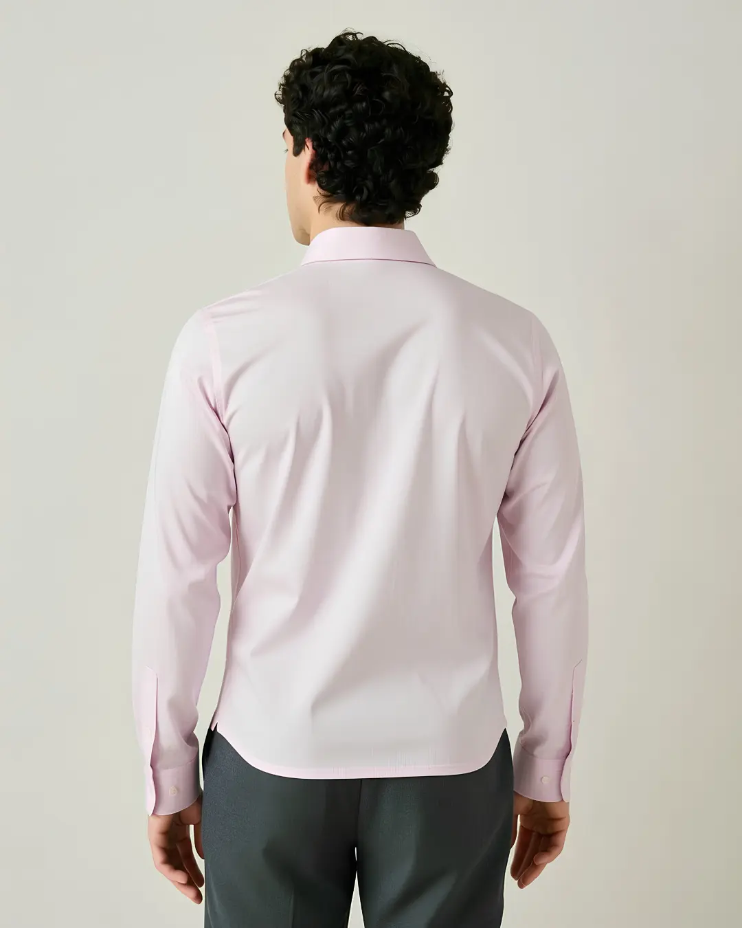 Chemise Fil à Fil – Rose Clair – Image 2