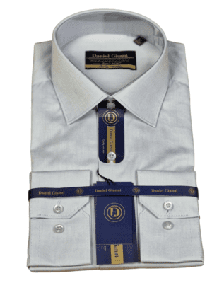 Chemise Fil à Fil – Gris Clair