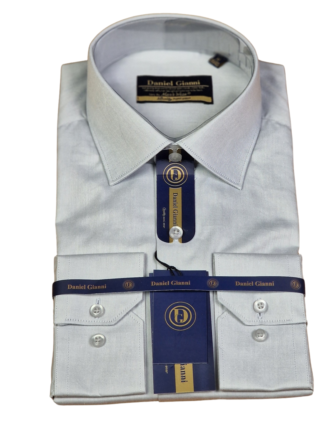 Chemise Fil à Fil – Gris Clair