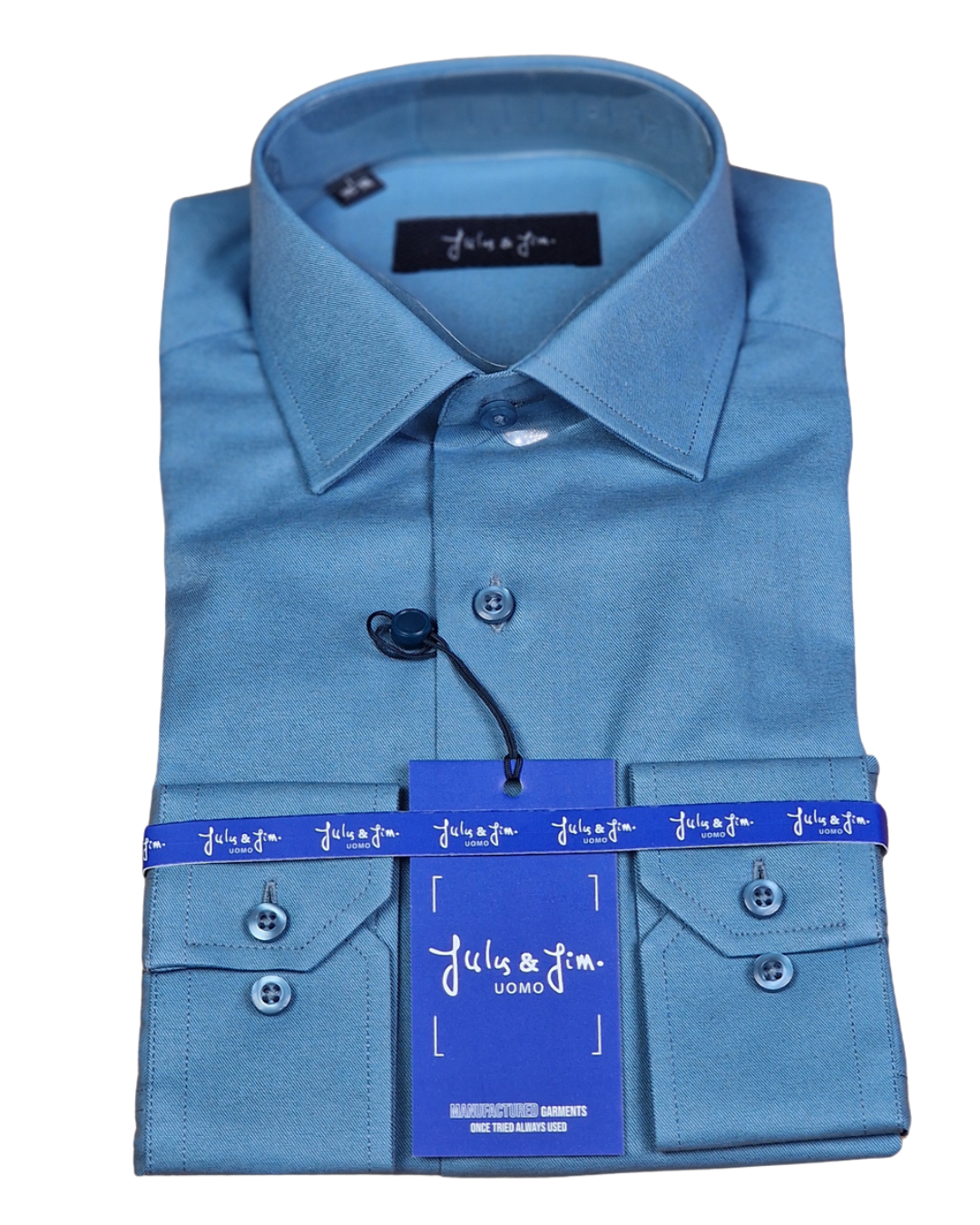 Chemise Fil à Fil – Bleu Turquoise