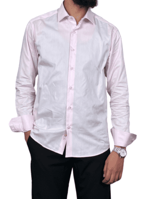 Chemise Fil à Fil – Rose Clair