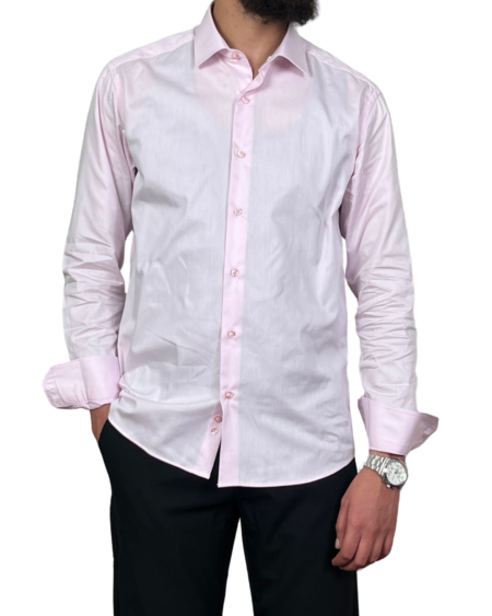 Chemise Fil à Fil – Rose Clair