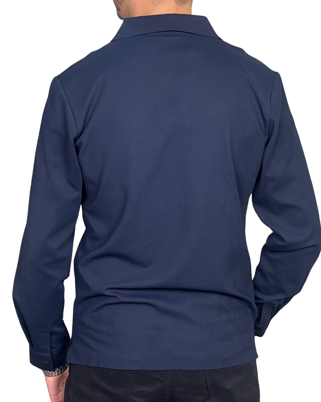 Chemise Fluide à Col Ouvert – Bleu Marine – Image 3