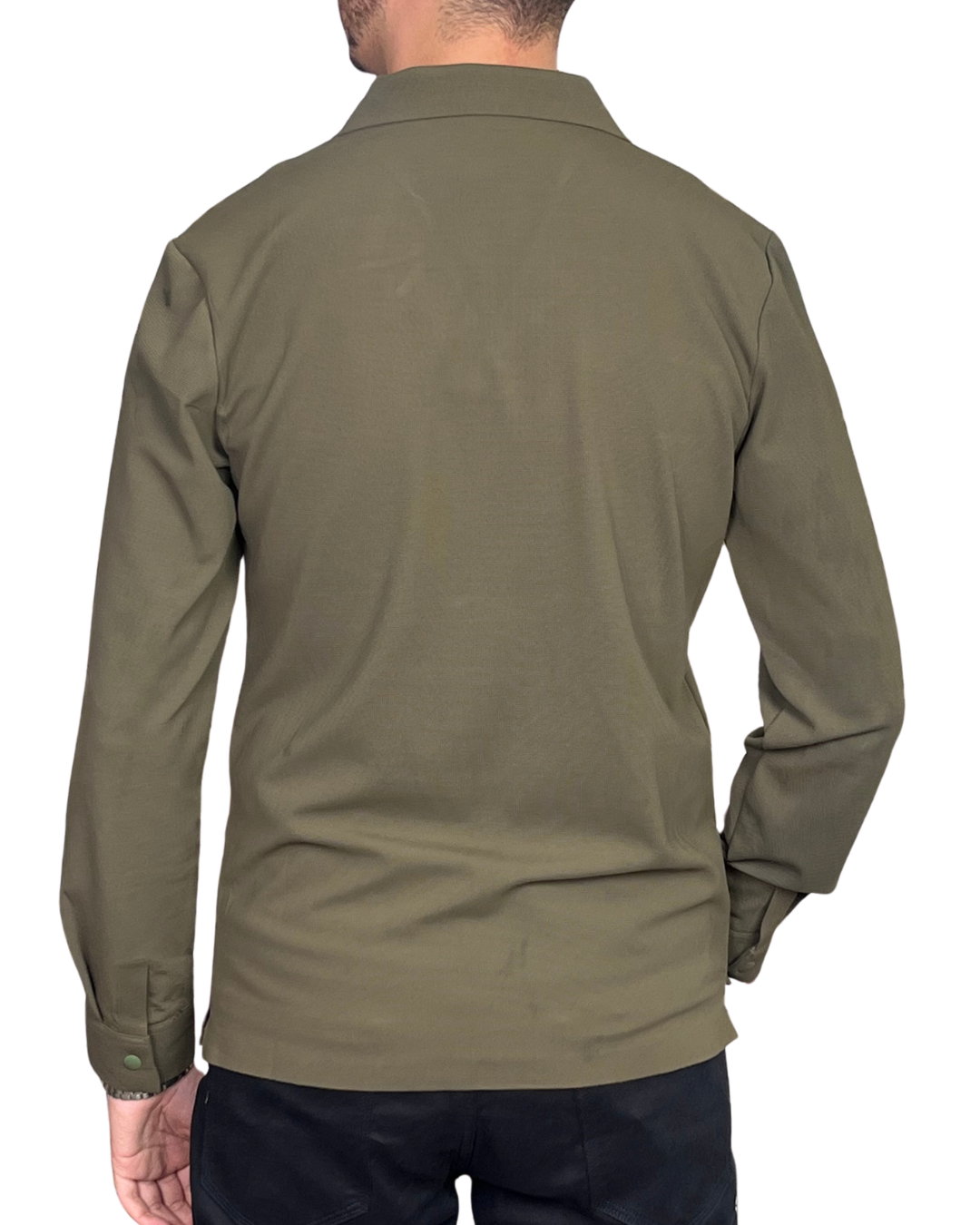 Chemise Fluide à Col Ouvert – Vert Olive – Image 3