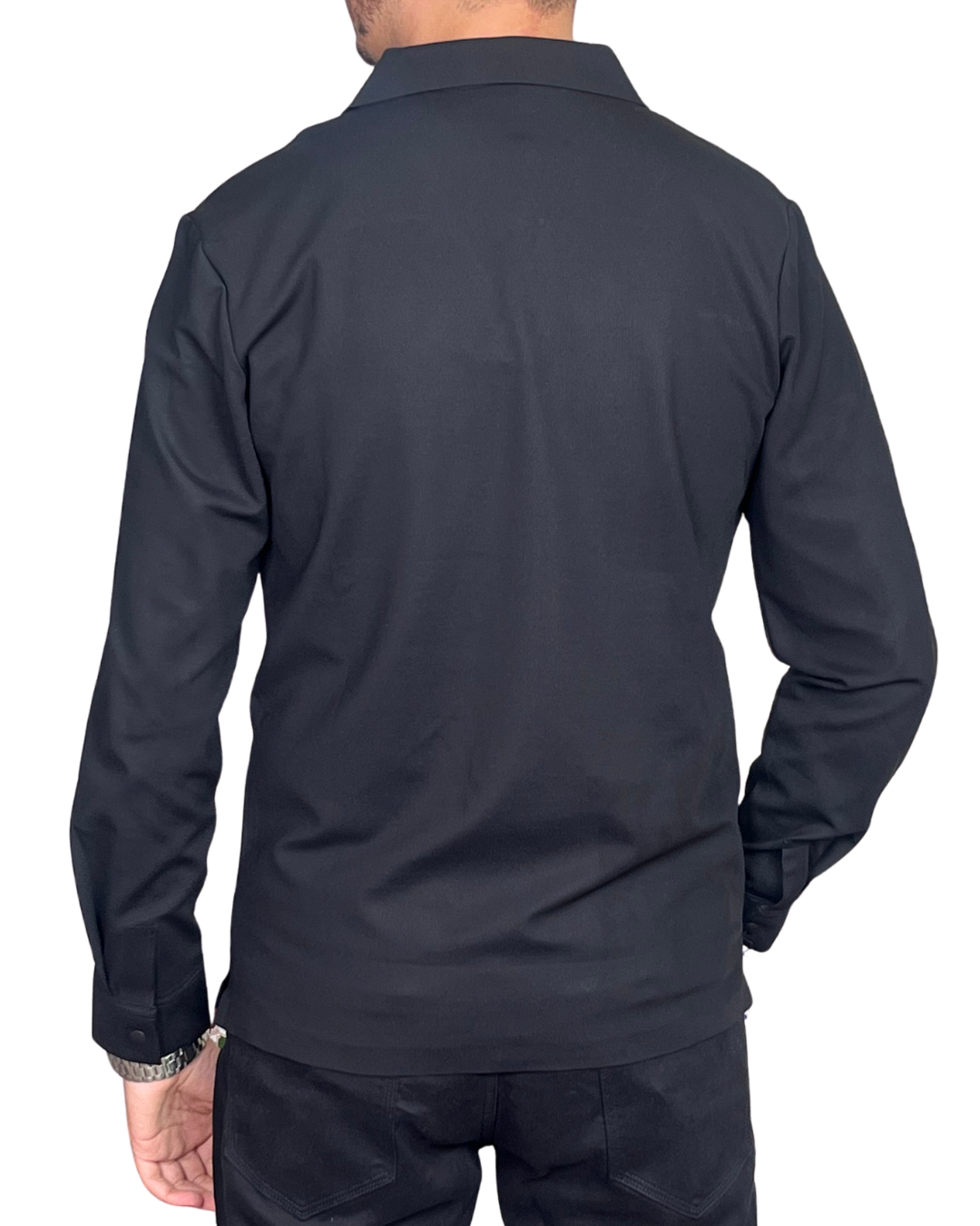 Chemise Fluide à Col Ouvert – Noir – Image 3