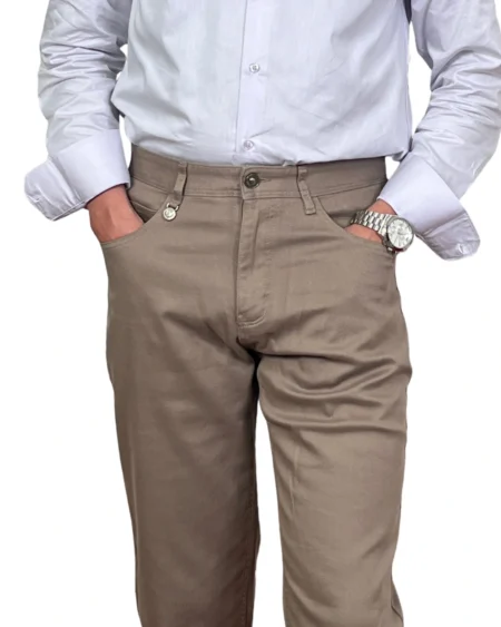 Pantalon en Toile Premium - Coupe Regular Beige