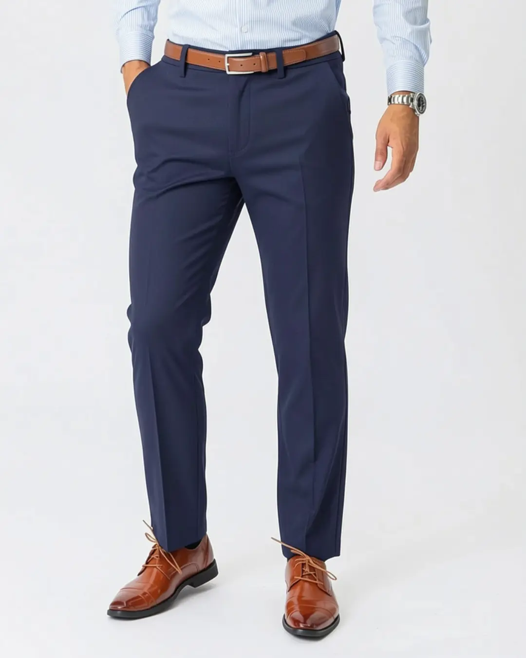 Pantalon bleu marine homme en flanelle - Barii9.