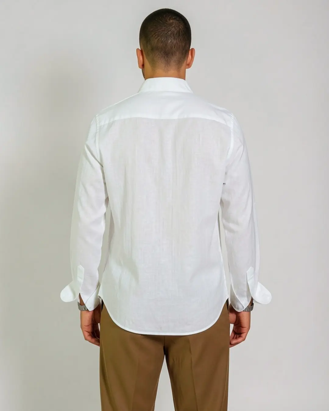 Chemise en Lin Blanc Homme - Coupe Regular | Barii9 – Image 2