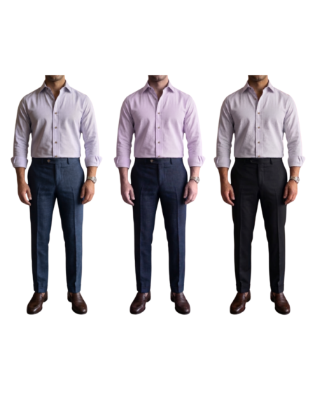 offre 3 chemises en coton fil à fil