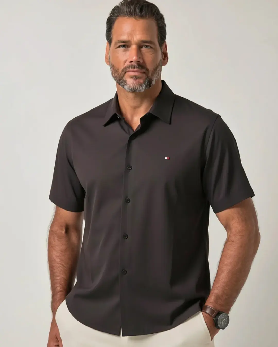 Chemise Demi-Manche en Coton Mercerisé – Image 3