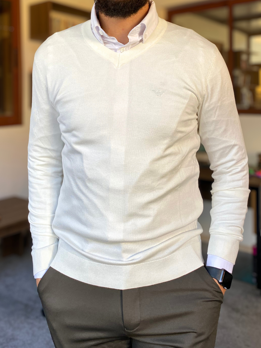 Pull Col V EA Maille Fine – Le Classique Business & Bureau – Image 5