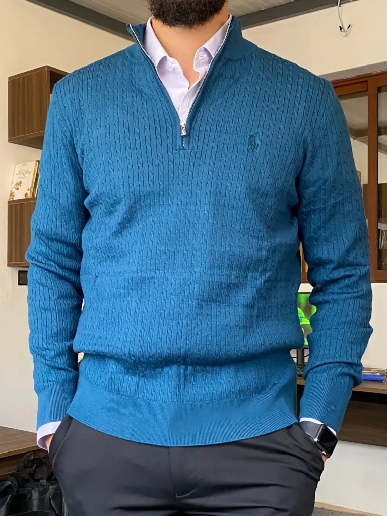 Pull demi zip trosardé